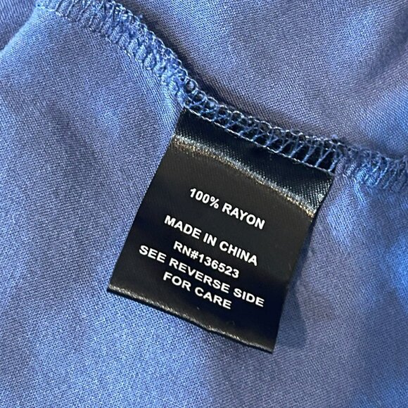 Brooklyn Cloth Graphic Streetwear Shirt Blue Button Up Rayon Size M Psychedelic - Picture 10 of 10